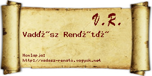 Vadász Renátó névjegykártya